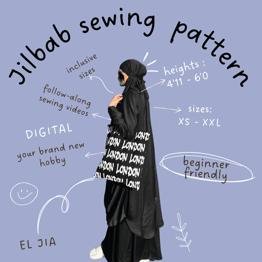 Jilbab Sewing Pattern with Complete Sewing Guide